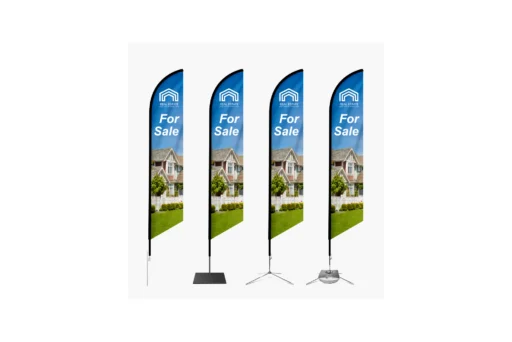 Custom Feather Angled Flags — Eye-Catching Outdoor Advertising