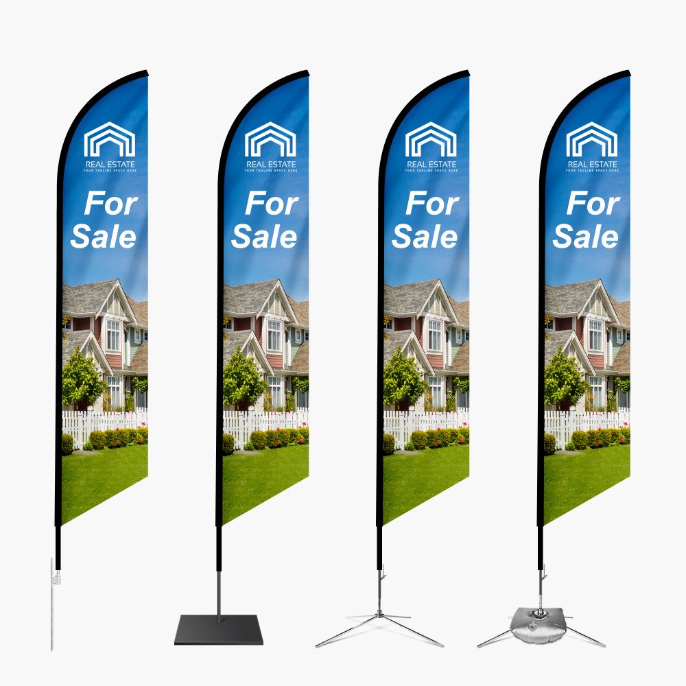 Custom Feather Angled Flags — Eye-Catching Outdoor Advertising