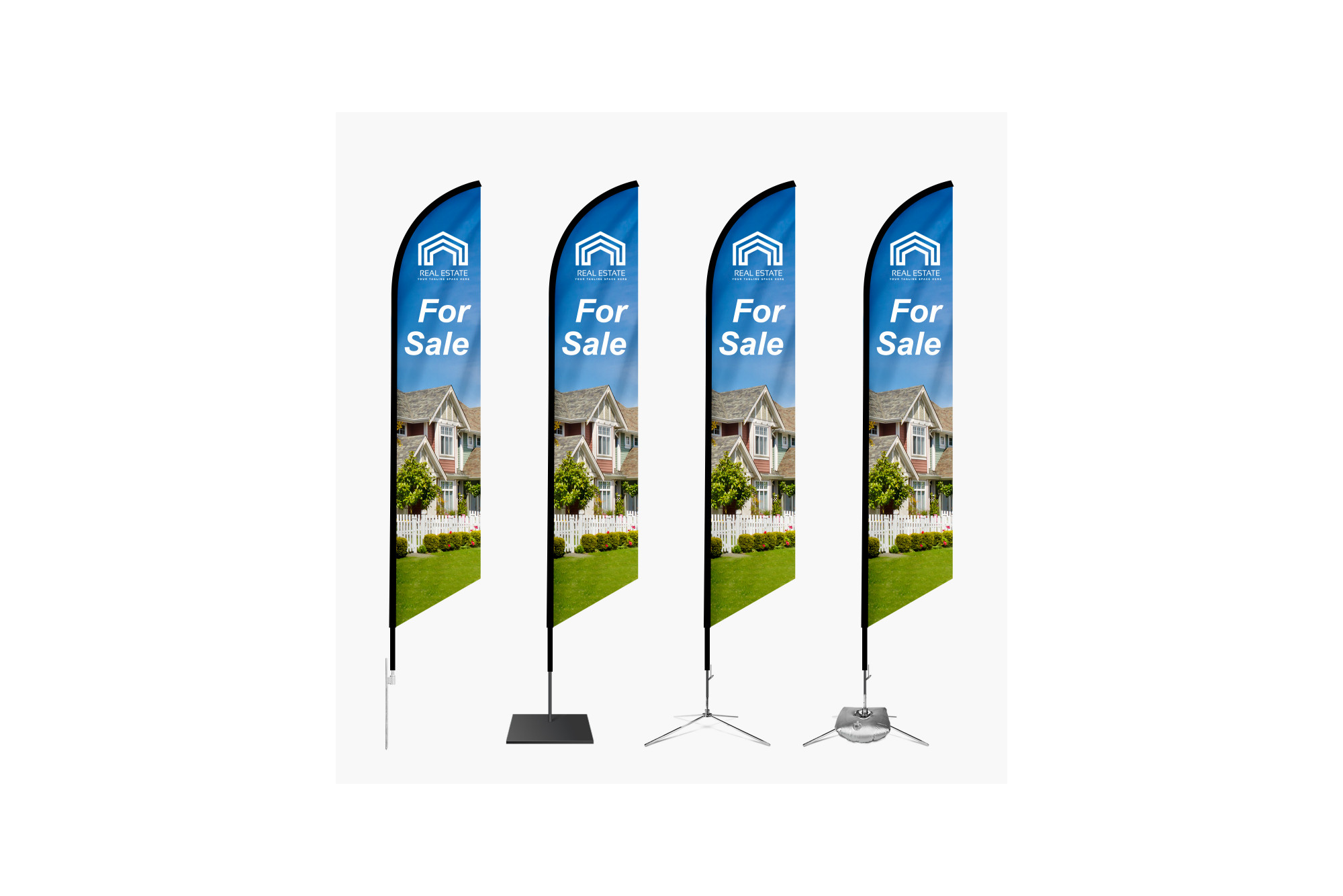 Feather Angled Flag Custom Feather Angled Flags — Eye-Catching Outdoor Advertising
