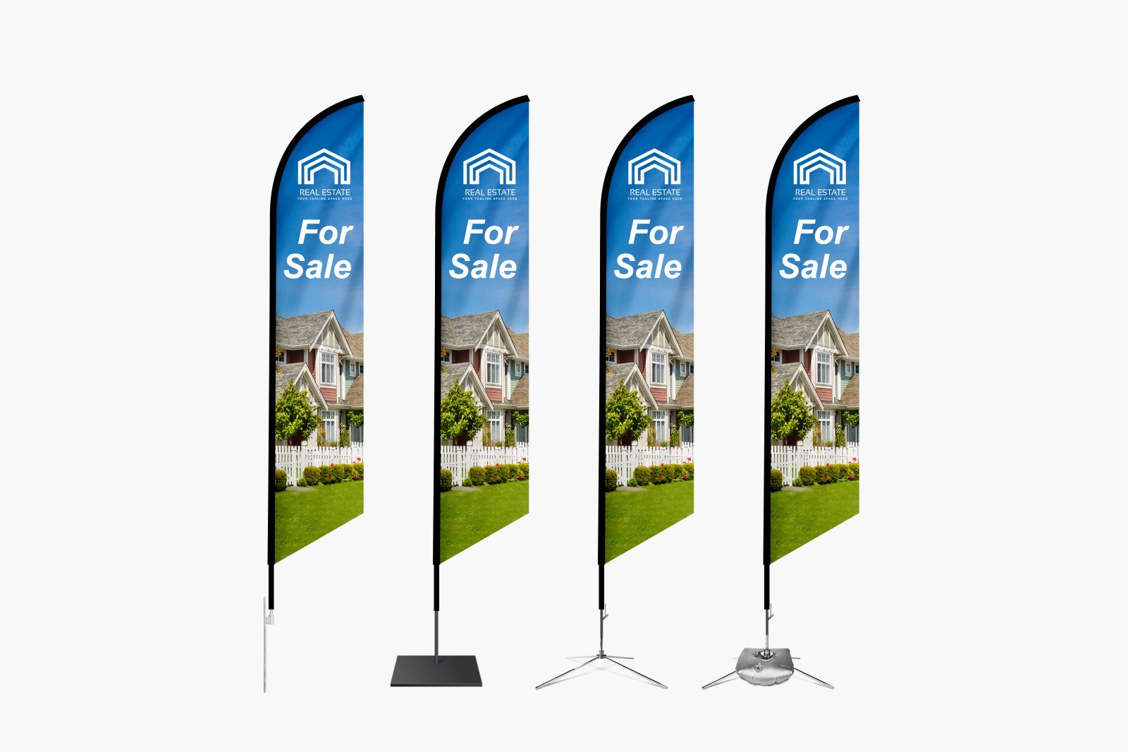 Custom Feather Angled Flags — Eye-Catching Outdoor Advertising