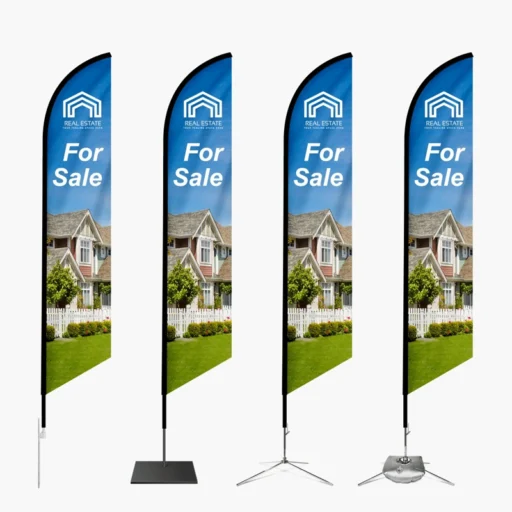 Custom Feather Angled Flags — Eye-Catching Outdoor Advertising