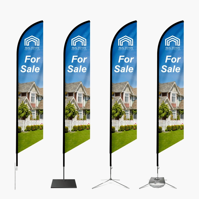 Feather Angled Flag Custom Feather Angled Flags — Eye-Catching Outdoor Advertising