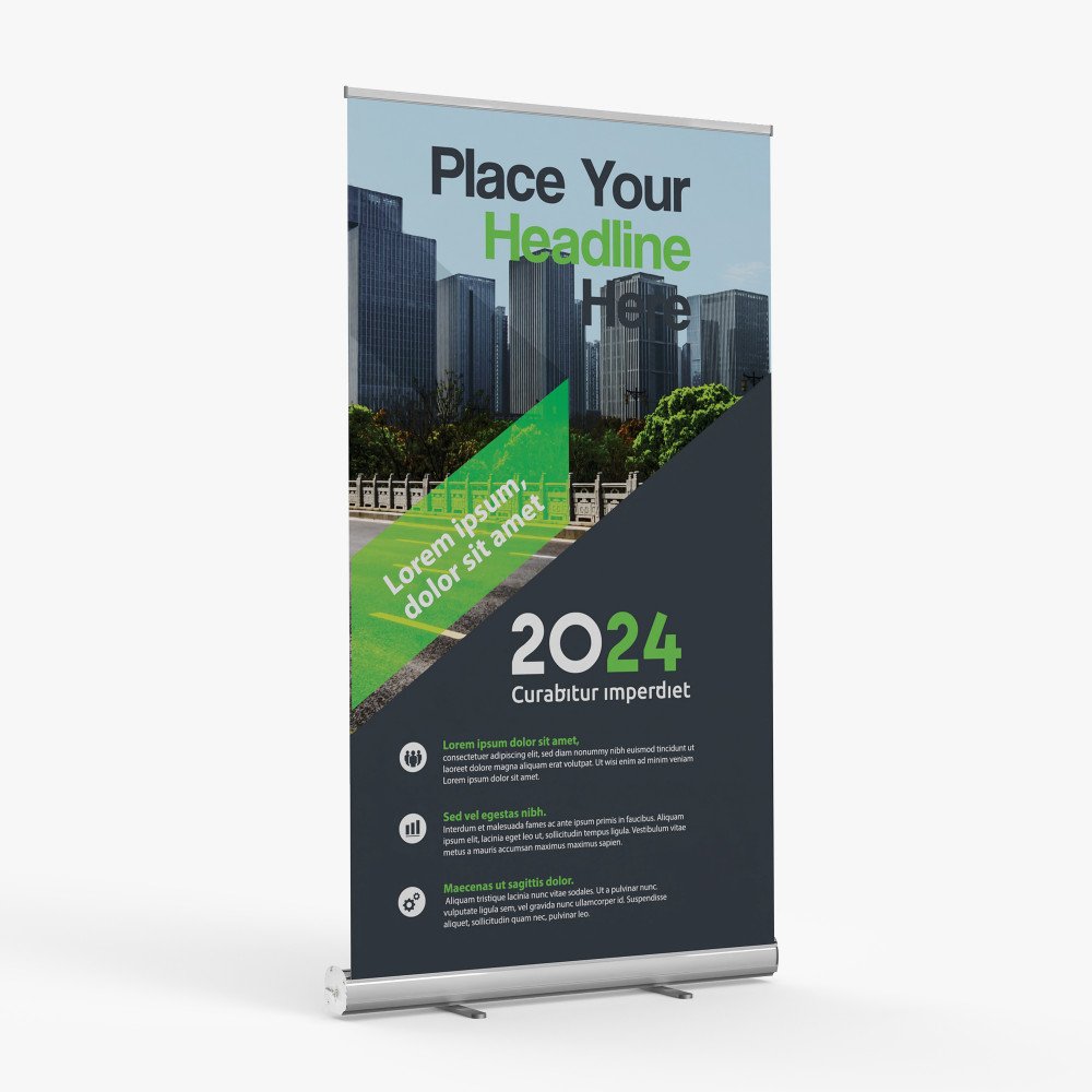 Retractable banner with LED light in USA