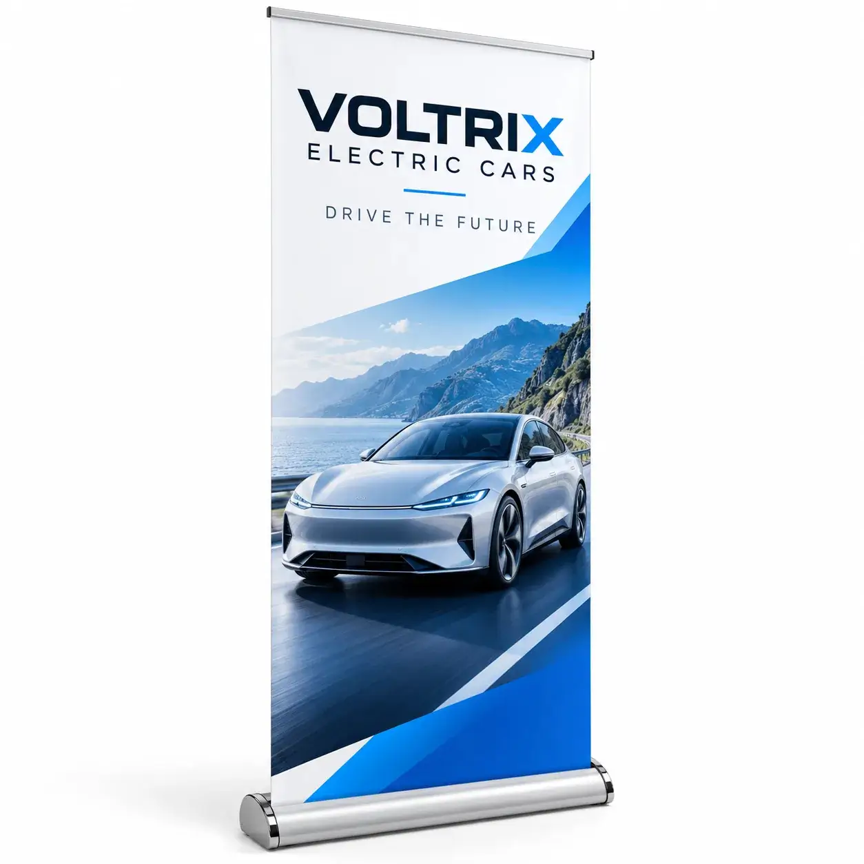 Standard retractable banner displayed at a professional trade show booth
