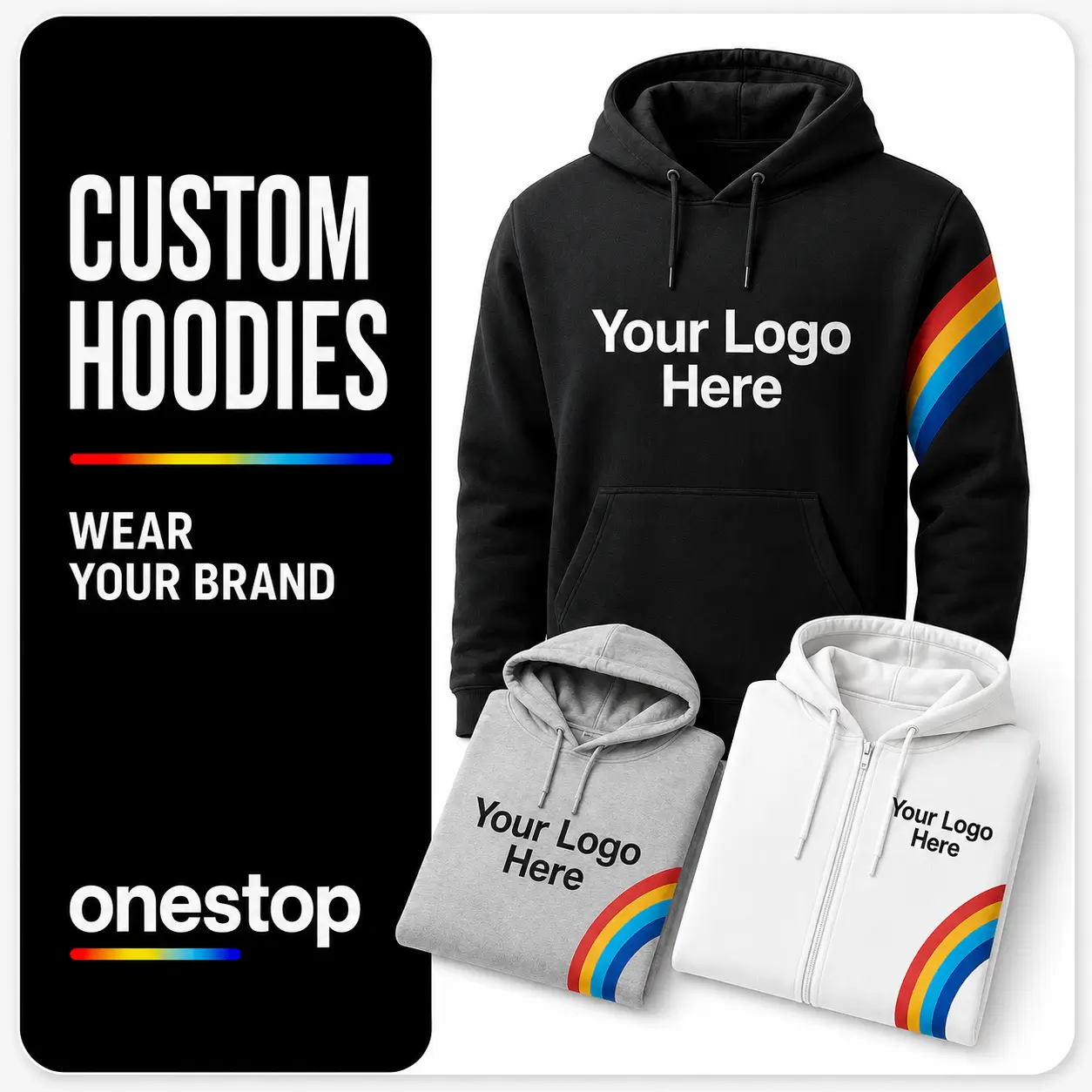 Custom printed hoodies for businesses, teams, events, and branded merchandise from OneStop in Tampa