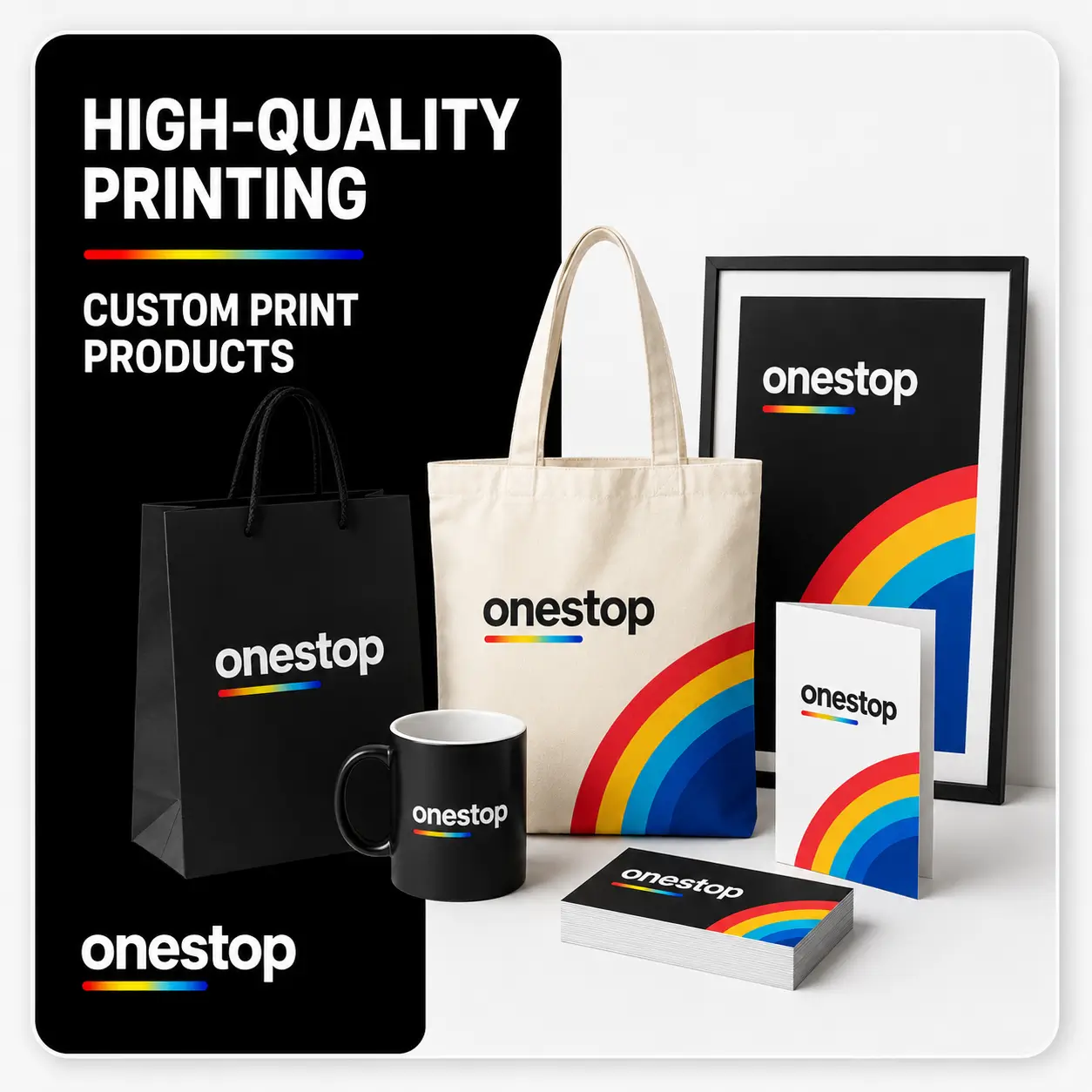 OneStop Design & Print with custom banners, signs, business cards, stickers, and retractable displays in Tampa